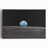Earthrise Over the Moon Wall Art - Iconic Earth from Space Decor Print