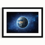 Earth in the Cosmos Wall Art - Stunning Space and Stars Decor Print