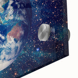 Earth and Stars Wall Art - Vibrant View of Earth in the Cosmos Decor