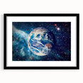 Earth and Stars Wall Art - Vibrant View of Earth in the Cosmos Decor