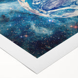 Earth and Stars Wall Art - Vibrant View of Earth in the Cosmos Decor