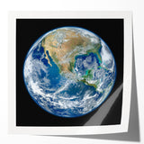 Earth from Space Wall Art - Stunning North America View Decor Print