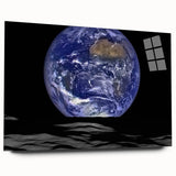 Earth and Moon Wall Art - Stunning View of Earth from the Lunar Surface