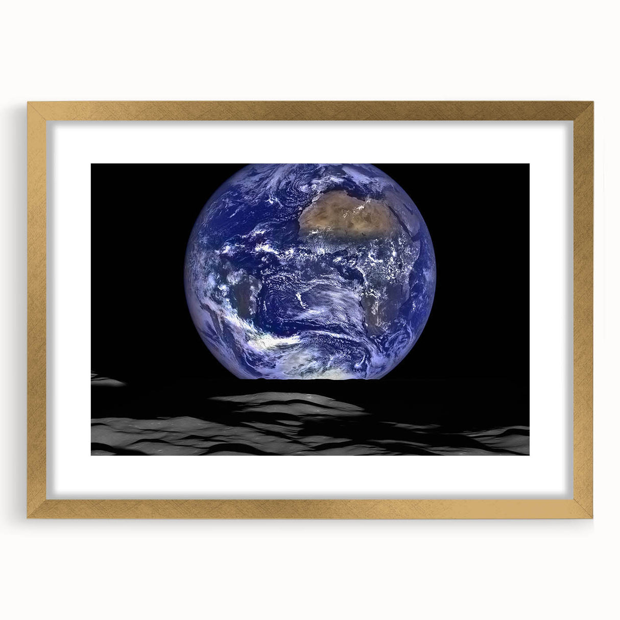 Earth and Moon Wall Art - Stunning View of Earth from the Lunar Surface