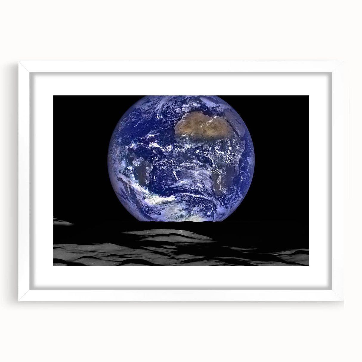 Earth and Moon Wall Art - Stunning View of Earth from the Lunar Surface