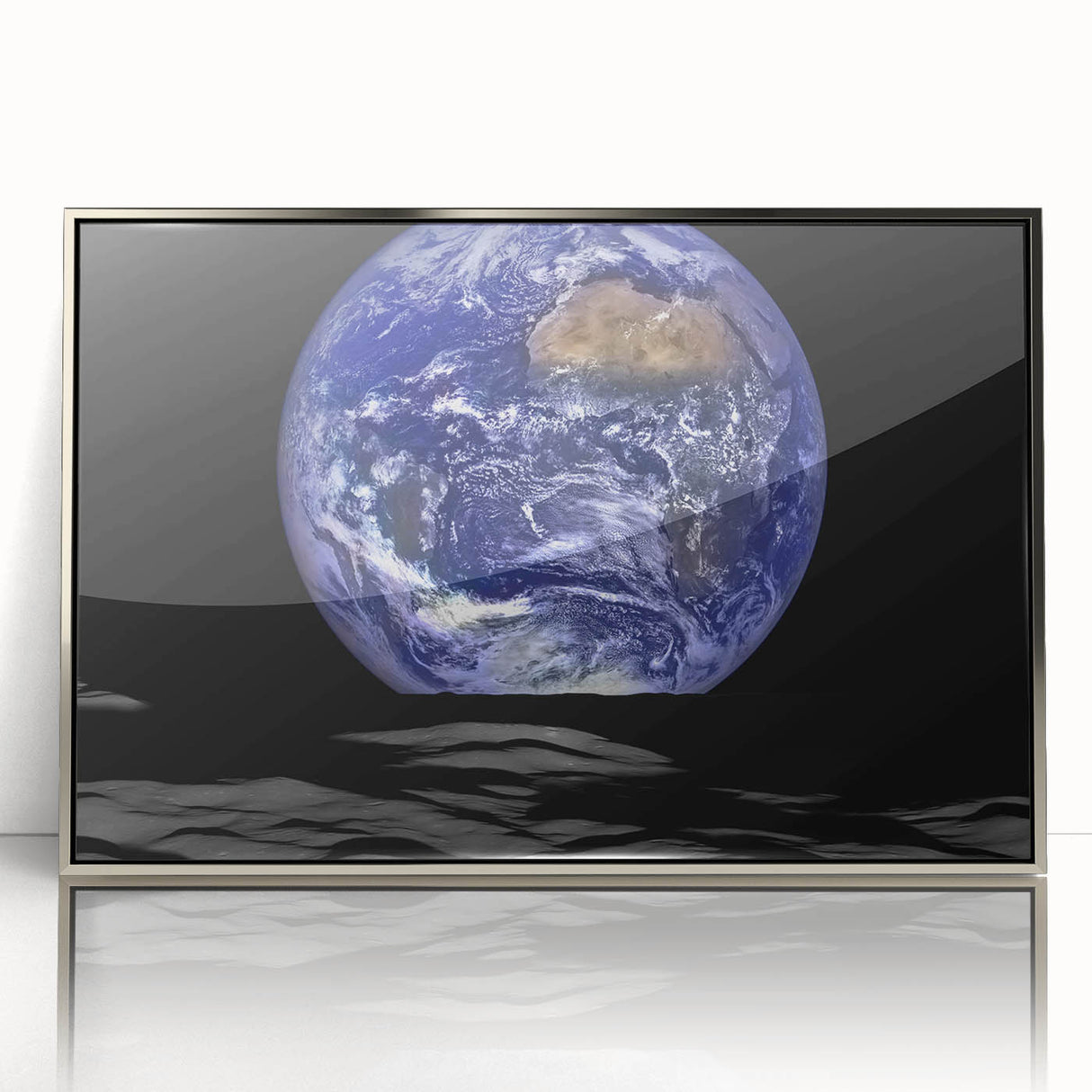 Earth and Moon Wall Art - Stunning View of Earth from the Lunar Surface