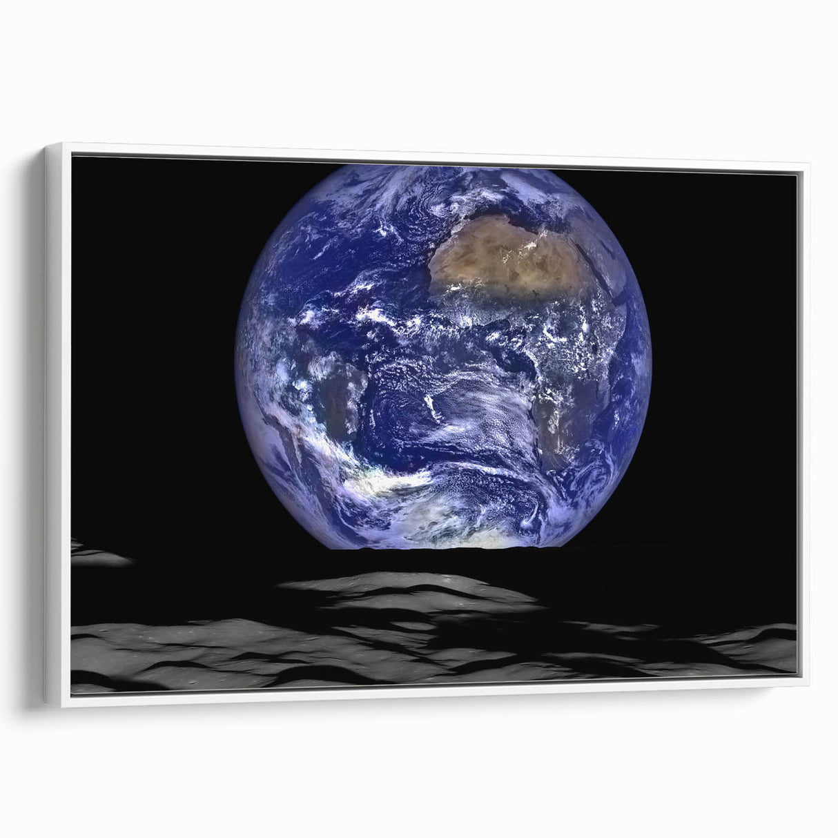 Earth and Moon Wall Art - Stunning View of Earth from the Lunar Surface