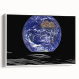 Earth and Moon Wall Art - Stunning View of Earth from the Lunar Surface