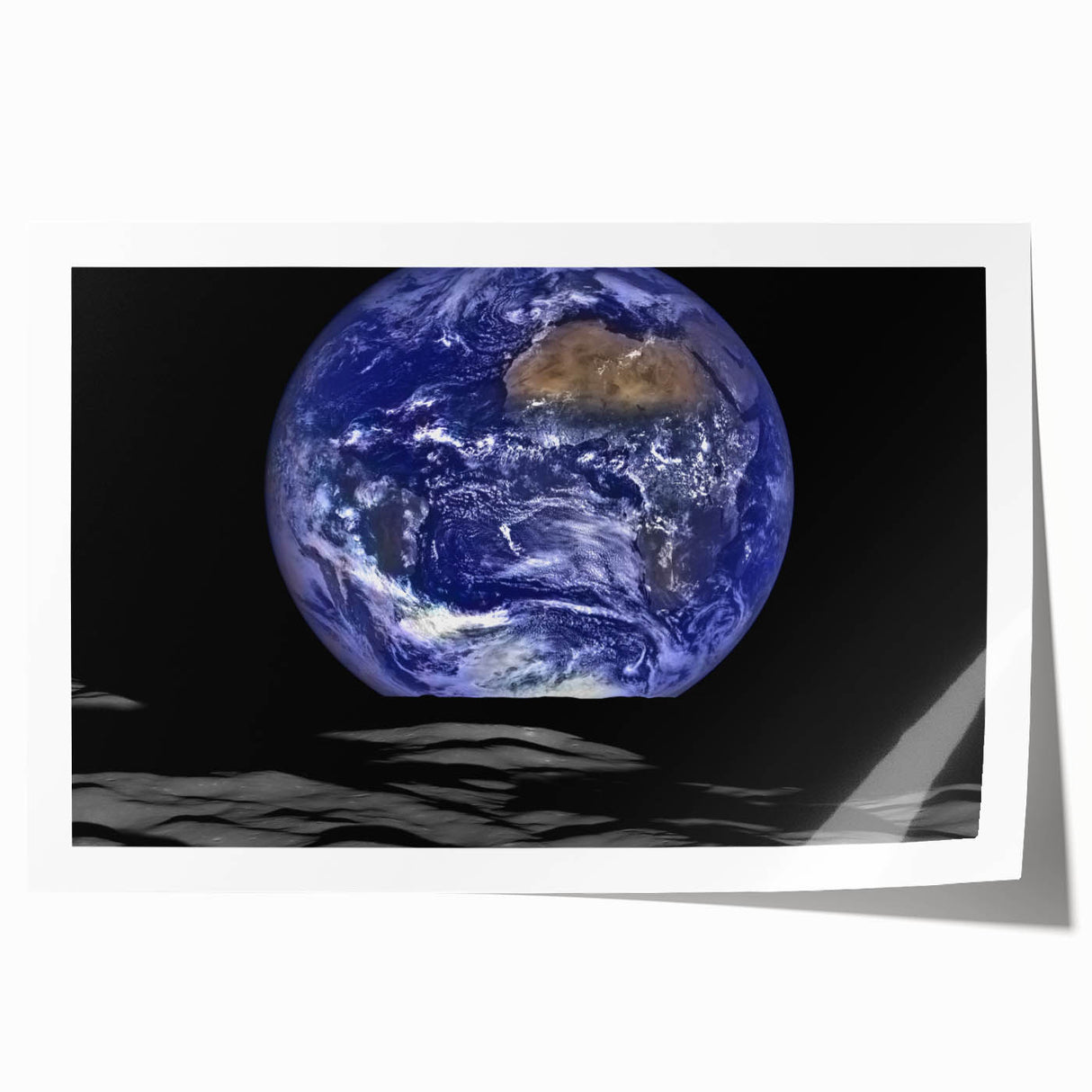 Earth and Moon Wall Art - Stunning View of Earth from the Lunar Surface
