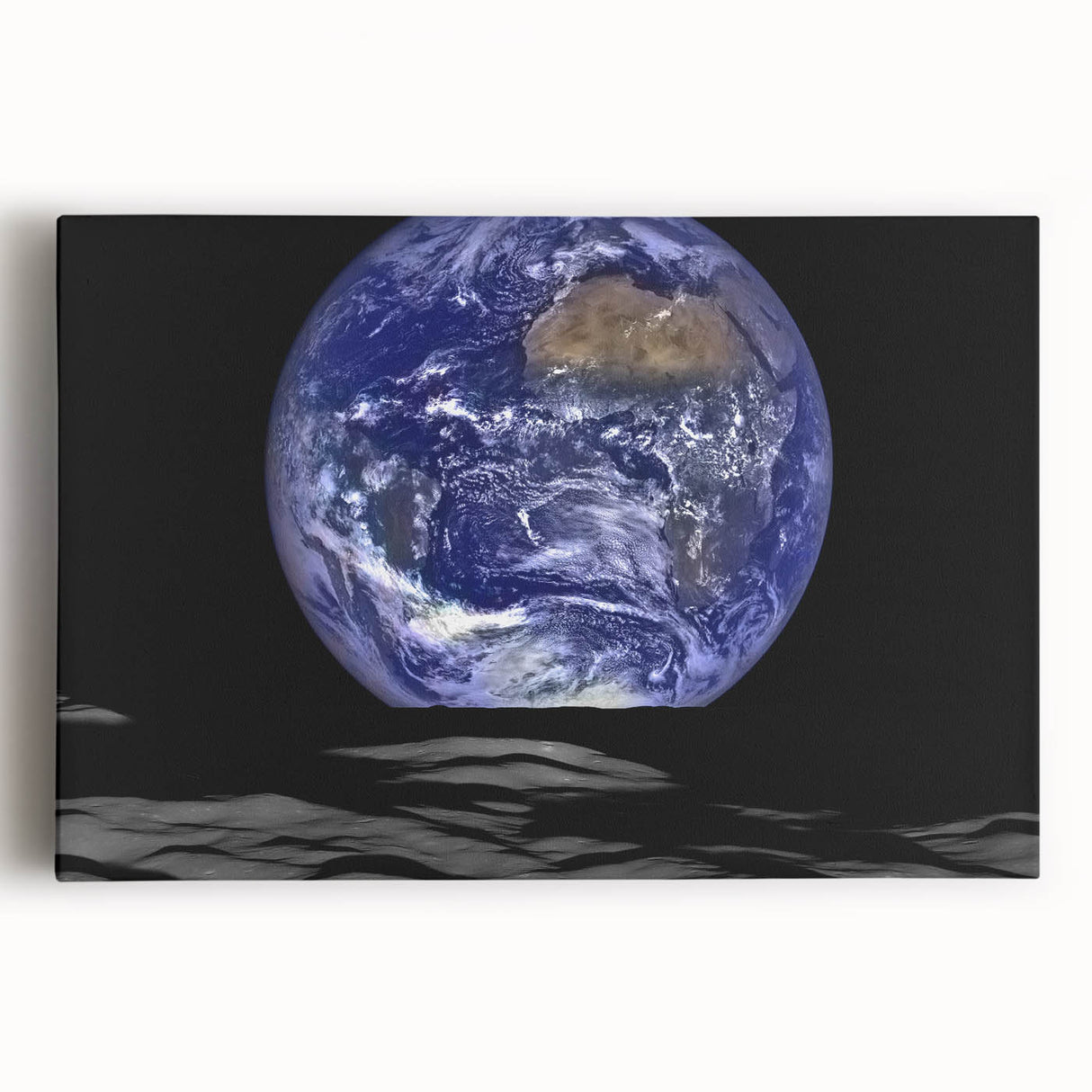 Earth and Moon Wall Art - Stunning View of Earth from the Lunar Surface