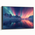 Aurora Borealis Over Frozen Landscape - Earth Phenomena Wall Art Print
