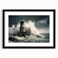 Stormy Lighthouse and Crashing Waves - Earthy Phenomena Wall Art Print