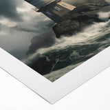 Stormy Lighthouse and Crashing Waves - Earthy Phenomena Wall Art Print