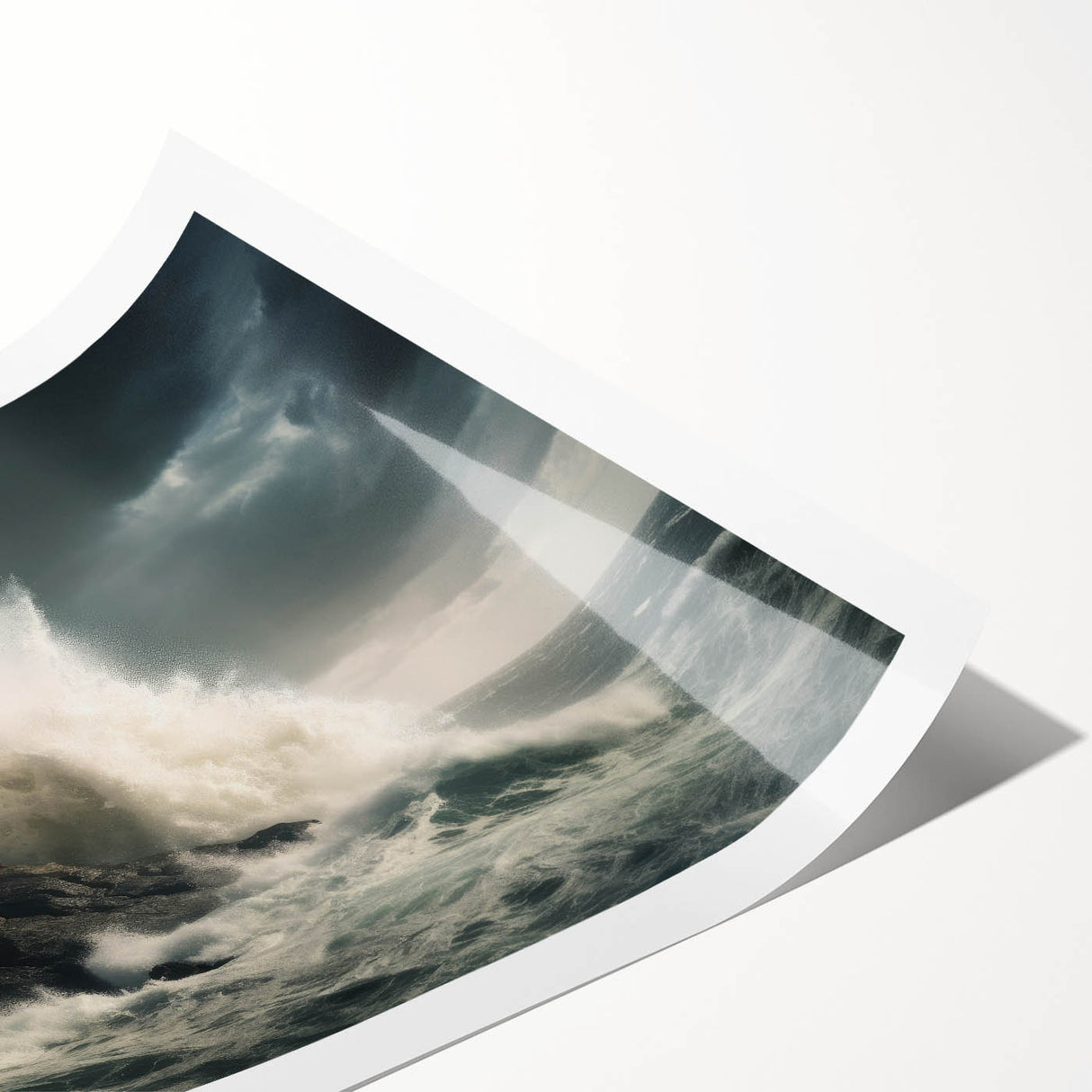 Stormy Lighthouse and Crashing Waves - Earthy Phenomena Wall Art Print