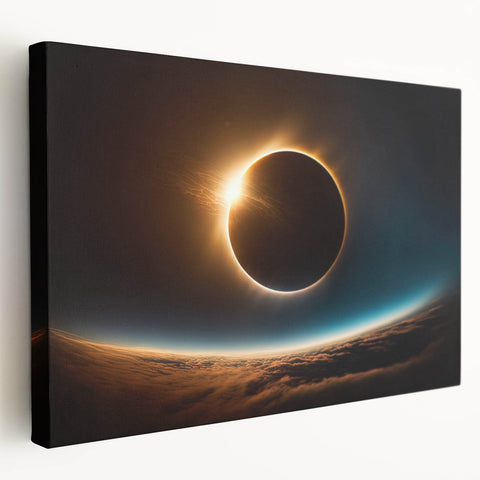 Stunning Solar Eclipse Wall Art – Space-Themed Eclipse Canvas Print