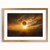 Golden Solar Eclipse Wall Art – Majestic Eclipse Canvas for Home Decor