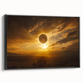Golden Solar Eclipse Wall Art – Majestic Eclipse Canvas for Home Decor