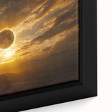 Golden Solar Eclipse Wall Art – Majestic Eclipse Canvas for Home Decor