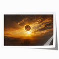 Golden Solar Eclipse Wall Art – Majestic Eclipse Canvas for Home Decor