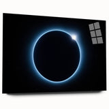 Cosmic Solar Eclipse Wall Art – Black and Blue Eclipse Canvas Print