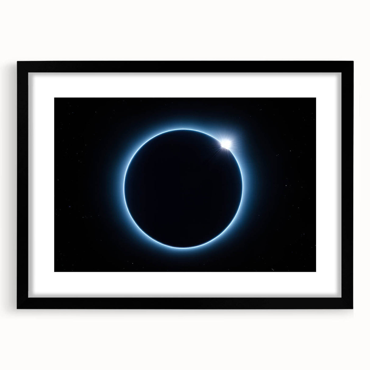 Cosmic Solar Eclipse Wall Art – Black and Blue Eclipse Canvas Print