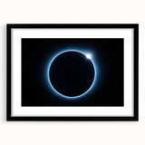 Cosmic Solar Eclipse Wall Art – Black and Blue Eclipse Canvas Print