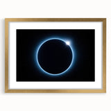 Cosmic Solar Eclipse Wall Art – Black and Blue Eclipse Canvas Print