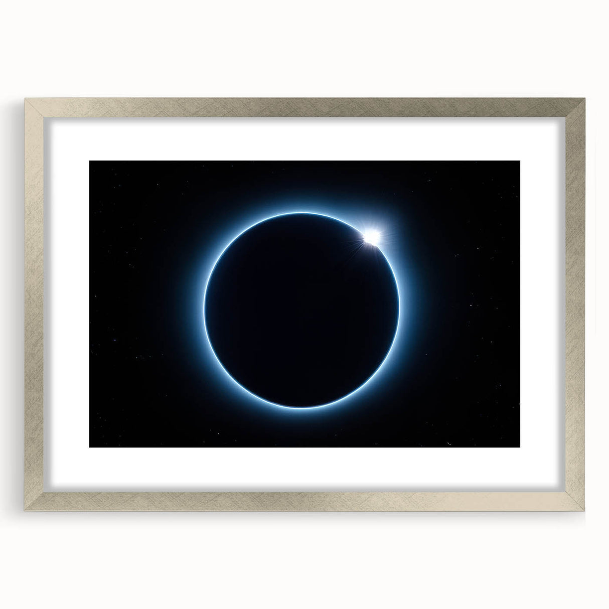 Cosmic Solar Eclipse Wall Art – Black and Blue Eclipse Canvas Print