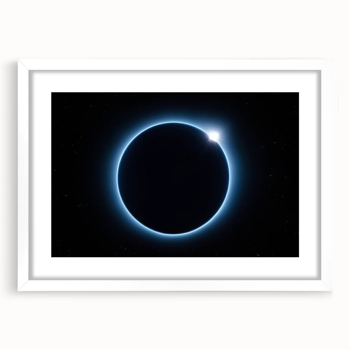 Cosmic Solar Eclipse Wall Art – Black and Blue Eclipse Canvas Print