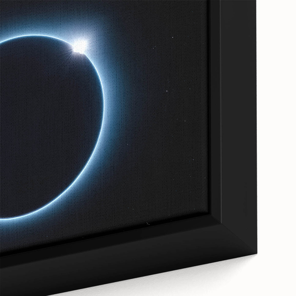 Cosmic Solar Eclipse Wall Art – Black and Blue Eclipse Canvas Print