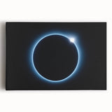 Cosmic Solar Eclipse Wall Art – Black and Blue Eclipse Canvas Print