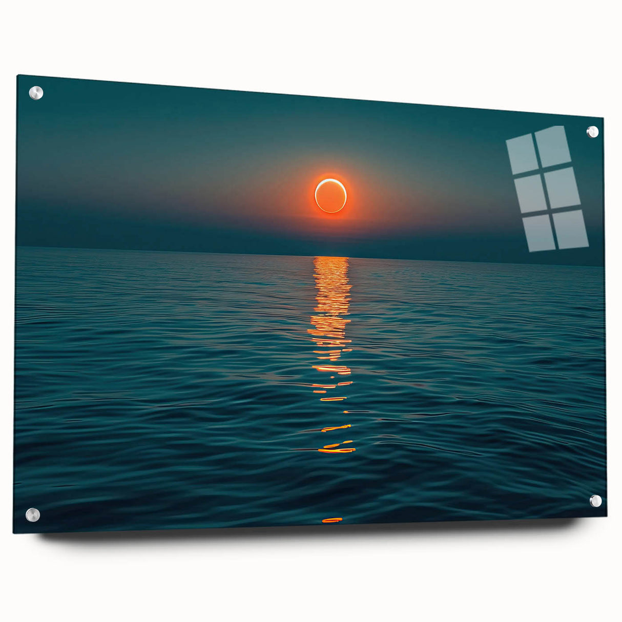 Ocean Eclipse Wall Art – Stunning Solar Eclipse Over Water Canvas Print
