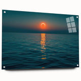 Ocean Eclipse Wall Art – Stunning Solar Eclipse Over Water Canvas Print