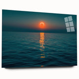 Ocean Eclipse Wall Art – Stunning Solar Eclipse Over Water Canvas Print