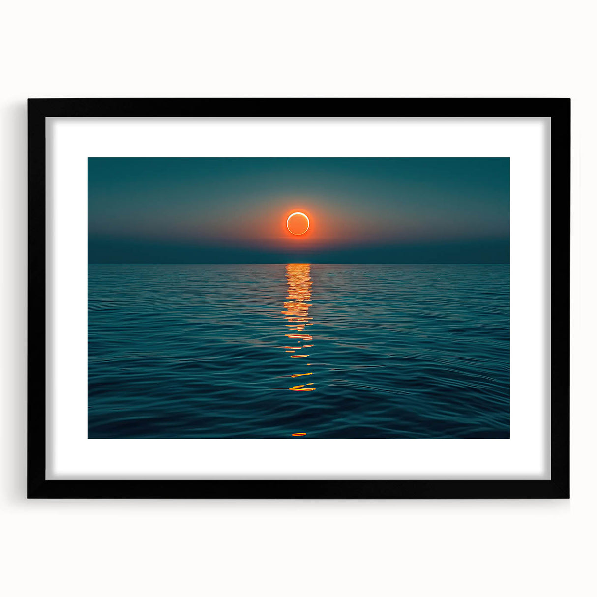 Ocean Eclipse Wall Art – Stunning Solar Eclipse Over Water Canvas Print