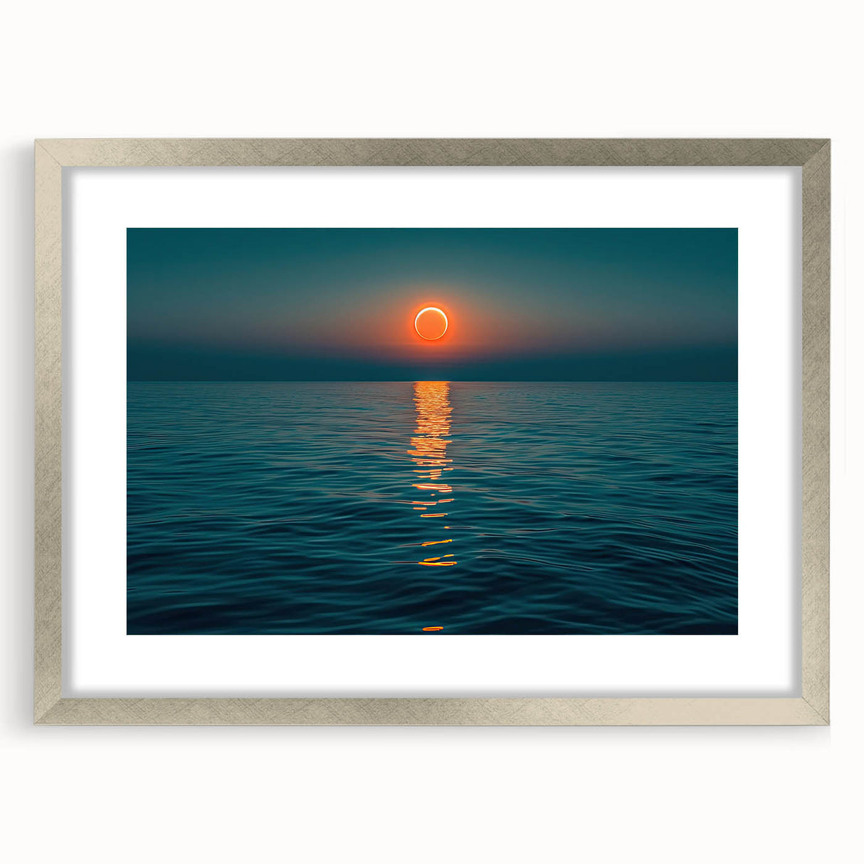 Ocean Eclipse Wall Art – Stunning Solar Eclipse Over Water Canvas Print