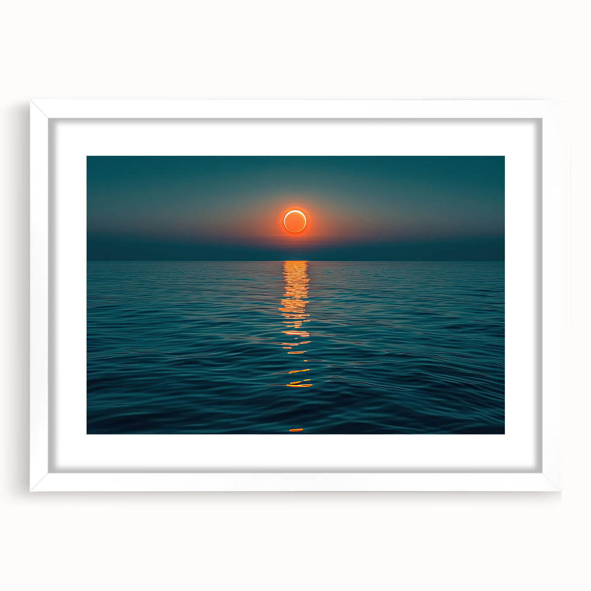 Ocean Eclipse Wall Art – Stunning Solar Eclipse Over Water Canvas Print