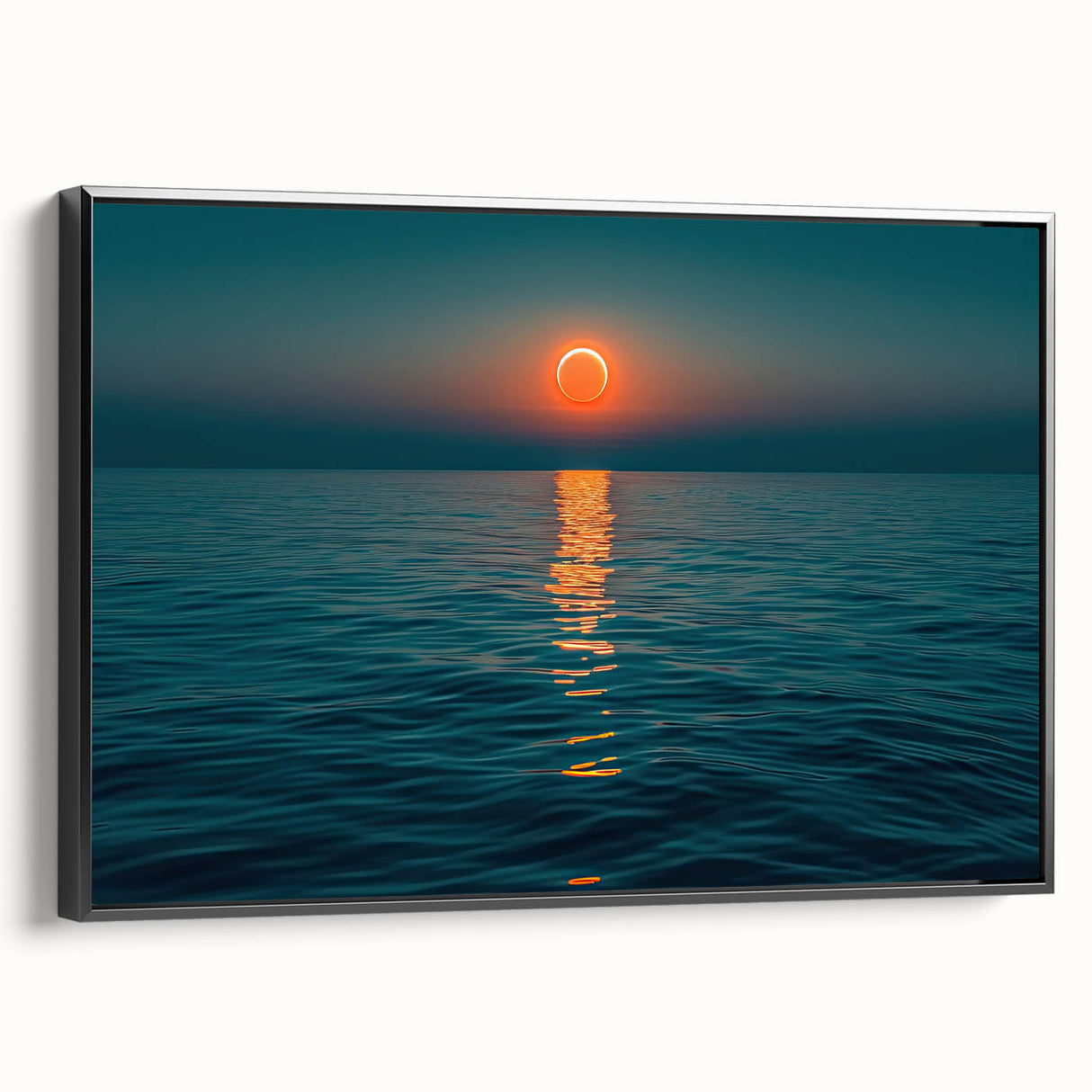 Ocean Eclipse Wall Art – Stunning Solar Eclipse Over Water Canvas Print