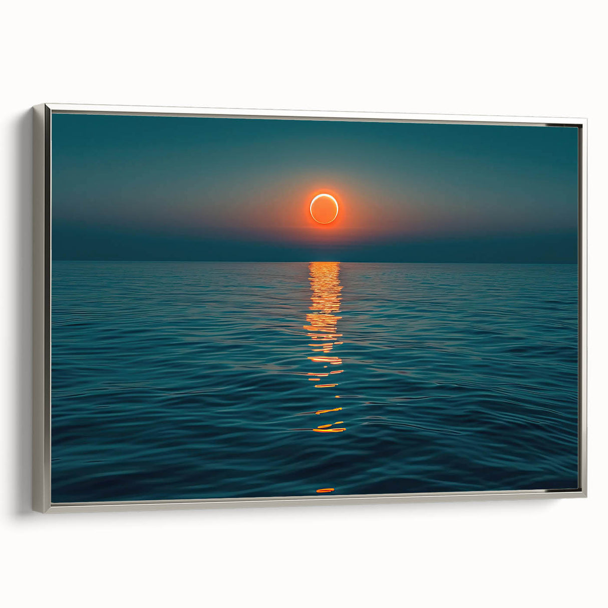Ocean Eclipse Wall Art – Stunning Solar Eclipse Over Water Canvas Print