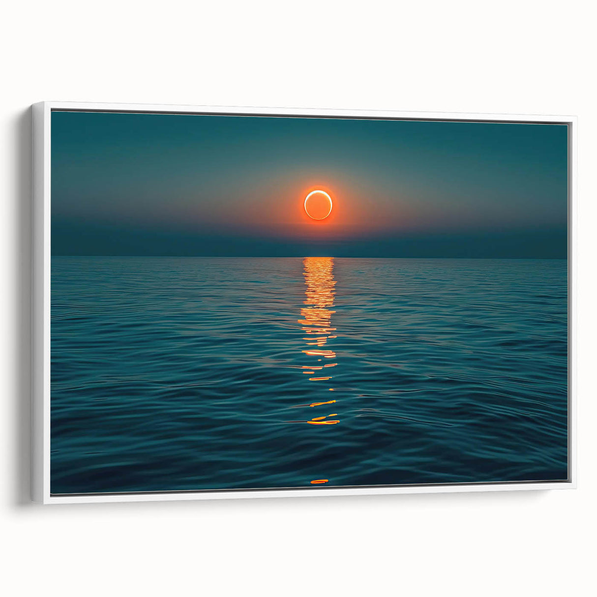 Ocean Eclipse Wall Art – Stunning Solar Eclipse Over Water Canvas Print