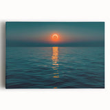 Ocean Eclipse Wall Art – Stunning Solar Eclipse Over Water Canvas Print
