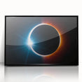 Vibrant Solar Eclipse Wall Art – Dynamic Blue and Orange Eclipse Print