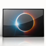 Vibrant Solar Eclipse Wall Art – Dynamic Blue and Orange Eclipse Print