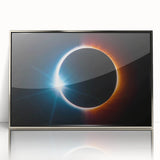 Vibrant Solar Eclipse Wall Art – Dynamic Blue and Orange Eclipse Print
