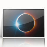 Vibrant Solar Eclipse Wall Art – Dynamic Blue and Orange Eclipse Print