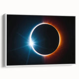 Vibrant Solar Eclipse Wall Art – Dynamic Blue and Orange Eclipse Print