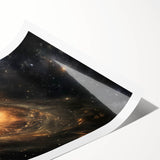 Golden Galaxy Wall Art: Cosmic Spiral Milky Way & Astronomy Canvas Prints
