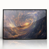 Cosmic Swirl Galaxy Wall Art: Golden Nebula & Astronomy Canvas Prints