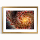 Fiery Spiral Galaxy Wall Art: Cosmic Nebula & Space Canvas Prints