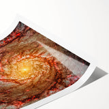 Fiery Spiral Galaxy Wall Art: Cosmic Nebula & Space Canvas Prints